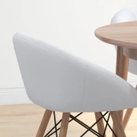 HOMCOM Faux Leather Home Office Modern Lounge Padded Chic Dining Chair with Solid Wood Legs Living Room Furniture(m-9)