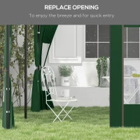 Outsunny Set of Two 295cm Replacement Canopy Walls - Green(m-5)