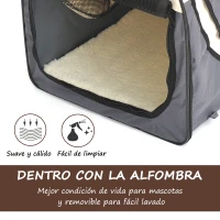 PawHut Transportin con Bolsa Transporte Perro Gato S (46 x 36 x 41) Mascotas Plegable Viaje Gris(m-6)