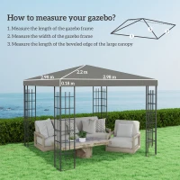 Outsunny 3 x 3(m) Gazebo Frame Replacement - Grey(m-3)