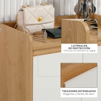 HOMCOM Zapatero con 2 Puertas y 5 Estantes para 15 Pares de Zapatos para Pasillo Entrada 60x32x100 cm Madera y Blanco(m-7)
