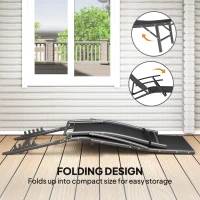 Outsunny Set of Two Adjustable Back Sun Loungers - Black(m-7)