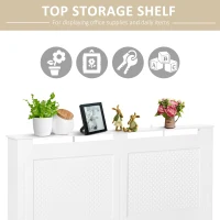HOMCOM Wooden Radiator Cover Heating Cabinet Modern Home Furniture Grill Style White Painted (Large)(m-4)
