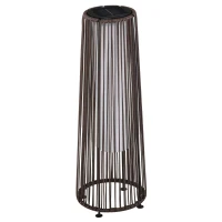 Outsunny Patio Garden PE Rattan Solar Lights Woven Resin Wicker Lantern Auto On/Off Solar Powered Lights for Porch, Yard, Lawn, Courtyard, Indoor & Outdoor  Brown(m-1)