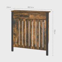 HOMCOM 93 x 88.5cm Rustic-Look Radiator Cover - Brown/Black(m-3)