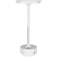 HOMCOM Cordless Table Lamp, Touch LED Desk Lamp with 4000mAh Rechargeable Battery, 3 Colour, for Bedroom Living Room, Silver(m-11)