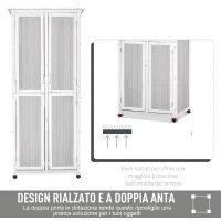 Outsunny Casetta Porta Attrezzi in Legno di Abete a 3 Livelli con Tetto in Bitume, 77x58x175 cm, Grigio(m-4)