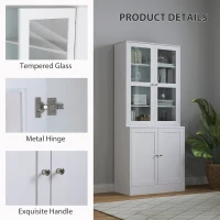 HOMCOM Double Storage Display Cabinet - White(m-6)
