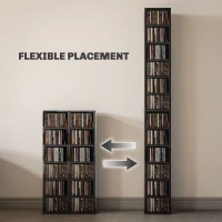 HOMCOM Set of Two 102 CD Storage Units - High Gloss Black(m-5)