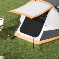 Outsunny Three-Man Camping Tent, with Two Rooms and Porch - Orange(m-9)