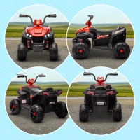 AIYAPLAY 12V Kids Electric Quad Bike w/ Spring Suspension System, Forward, Backward, LED Light, Music, MP3, Red(m-9)