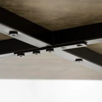 HOMCOM 5pc Bar Table Set, Square Dining Table Set for 4 People, Home Kitchen Breakfast Bar Set with Steel Frame and Footrest, Concrete Grey(m-9)