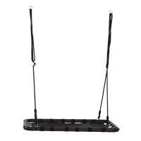 Outsunny Balançoire nid d'oiseau rectangulaire balançoire panier pour enfants adultes charge max. 100 kg dim. 100L x 76l x 4H cm 4 anneaux inclus métal époxy nylon PVC noir(m-10)