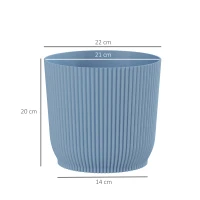 Outsunny Set of Two Ф22cm Planters - Blue(m-3)