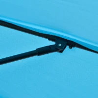 Outsunny 2.6M Patio Parasol Sun Umbrella, Tilt Shade Shelter Canopy with Crank 8 Ribs Aluminium Frame, Blue(m-9)
