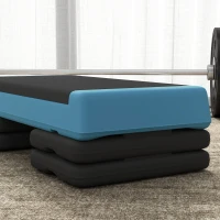 SPORTNOW Adjustable Fitness Stepper, with Non-Slip Surface, for Home, Gym, Office Workout, Light Blue(m-9)