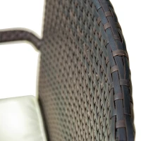 Outsunny 6 Seater Rattan Dining Set with Cushions, Rattan Garden Furniture Set, Outdoor Dining Table and Chairs with 6 Stackable Armchairs, Rectangular Glass Top Table for Patio, Balcony, Brown(m-7)