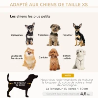 PawHut Canapé chien chat sur pied style graphique contemporain coussin amovible lavable grand confort + pochette rangement 68,5L x 40,5l x 40,5H cm gris blanc(m-4)