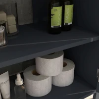 kleankin Mobile Sottolavabo in Truciolato e MDF a 2 Ante con Ripiano Interno Regolabile, 60x30x60 cm, Grigio(m-8)