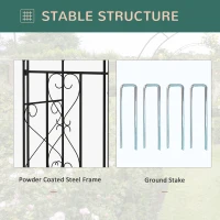 Outsunny Decorative Garden Arch, with Gate - Black(m-4)