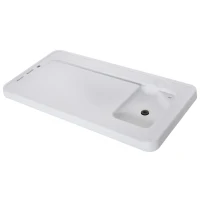 Outsunny Mesa Plegable de Picnic Multifuncional con Fregadero Grifo y Pistola de Riego Extensible para Balcón Jardín Camping Barbacoa Exterior Metal 114,5x59x94,5 cm Blanco(m-8)