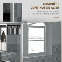 HOMCOM Armoire murale de salle de bain miroir placard de rangement 1 porte 3 niveaux étagère réglable 70 x 13 x 60 cm(m-7)