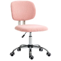 Vinsetto Sedia Ergonomica ad Altezza Regolabile in Poliestere con Schienale Ricurvo, 48x53x80-90 cm, Rosa(m-10)