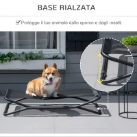 PawHut Brandina per Cani di Taglia Piccola e Media Rialzata, in Acciaio e Tessuto Traspirante, 111x65.5x19cm, Nero(m-4)