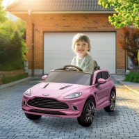 AIYAPLAY Aston Martin DBX Licensed Battery Powered Kids Electric Car, 12V Kids Ride on Car w/ Lights, Music Horn, Pink(m-2)