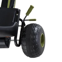 HOMCOM Go Kart Coche de Pedales Racing Deportivo con Asiento Ajustable Embrague y Freno para Niños 3-6 Años Carga 35kg 99x65x56cm Marco Acero Negro y Verde(m-8)