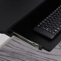 HOMCOM Scrivania Gaming Angolare Salvaspazio Ripiano Tastiera Estraibile Nera(m-7)