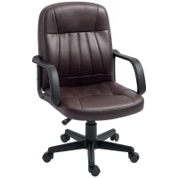 HOMCOM Swivel Executive Chair PU Leather Computer Desk Chair, Dark Brown(m-10)