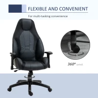 Vinsetto Racing Gaming Chair, Mesh & Faux Leather Computer Chair with High Back, Swivel Wheels, Adjustable Height and Armrest, Black(m-6)