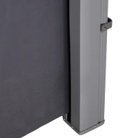 Outsunny Toldo Lateral Retráctil 300x160 cm para Terraza Patio o Jardín Mampara de Privacidad para Exterior Plegable Color Gris(m-8)