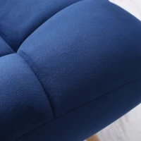 HOMCOM Poltrona Moderna e Imbottita, Poltroncina da Camera con Seduta Extra Large in Tessuto Blu, 71x85x84cm(m-8)