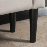 HOMCOM Small Bench, Upholstered Window Seat with Arms and Wooden Legs, Modern Shoe Bench for Entryway, Living Room, Bedroom, Greyish White(m-8)