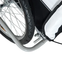 HOMCOM Collapsible Bike Trailer 2-Seater Child Stroller Baby Jogger with Pivot Wheel-White(m-9)