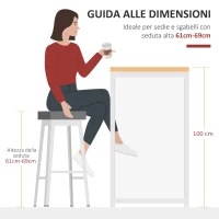 HOMCOM Tavolo Alto da Cucina e Bar con 3 Mensole, Struttura in Acciaio e MDF, Stile Moderno, Bianco, 115x55x100cm(m-7)