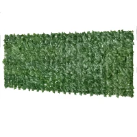 Outsunny Haie Artificielle Brise-Vue décoration Rouleau 3L x 1H m Feuillage réaliste Anti-UV Vert(m-10)