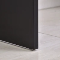 HOMCOM Computer Desk with Sliding Keyboard Tray Storage Drawer Shelf Home Office Workstation Black(m-9)