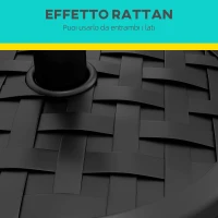 Outsunny Outusnny Base per Ombrellone da 18 kg con Manovella Girevole, in Acciaio, HDPE e Cemento, Ø45x36 cm, Nero(m-6)