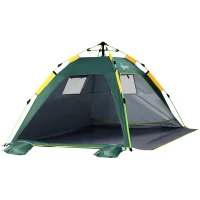 Outsunny Beach Tent for 1-2 Person Pop-up Design with 2 Mesh Windows & 2 Doors Dark Green(m-11)