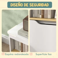 AIYAPLAY Estantería para Juguetes Infantil con 2 Cajones y Compartimento para Salón Dormitorio Sala de Juegos 80x30x45 cm Blanco(m-5)