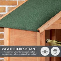 PawHut Wooden Outdoor Bird Cage, for Finches and Canaries, with Removable Tray, Asphalt Roof(m-4)