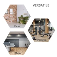 HOMCOM Set di 2 Rack Supporto per Bilanciere in Acciaio, Altezza Regolabile su 12 Livelli, 50x49x124-154cm, Nero(m-6)