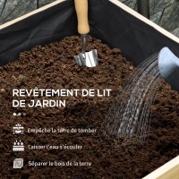 Outsunny Jardinière sur Pieds Potager surélevé, Inserts d'irrigation + Feutre de Drainage Inclus Bois Sapin pré-huilé(m-5)