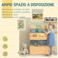 HOMCOM Piccola Libreria per Bambini con Ripiani e Cassetto in MDF, 60x29.9x90cm, Rosa(m-4)