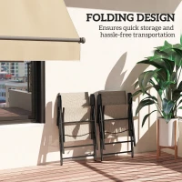 Outsunny Set of Two Folding Outdoor Chairs - Brown/Black(m-5)
