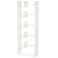 HOMCOM Libreria Moderna a 6 Livelli con 11 Scaffali Aperti per Studio e Soggiorno, 61x23x162.6 cm, Bianco(m-10)