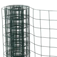 PawHut Rete Metallica da Giardino con Rivestimento in PVC per Recinzioni da Esterno, 500x91cm, Verde(m-8)